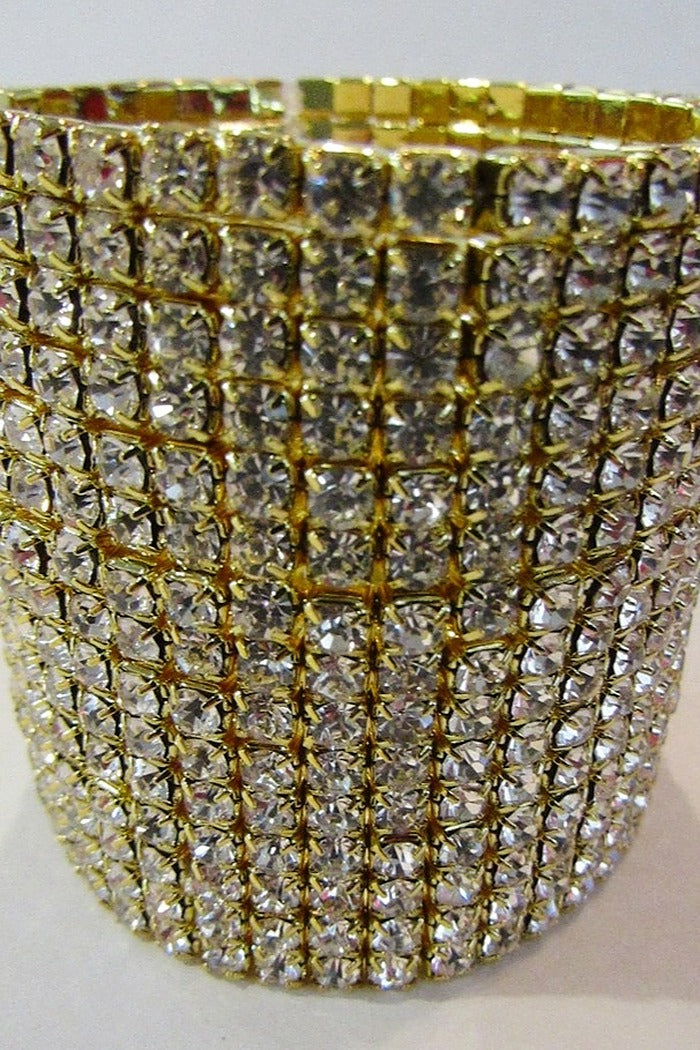 RHINESTONE BRACELET - GOLD/CLEAR