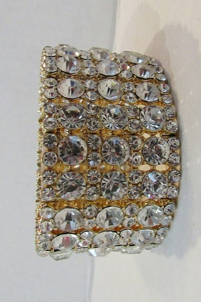 GOLD CLEAR RHINESTONE BRACELET