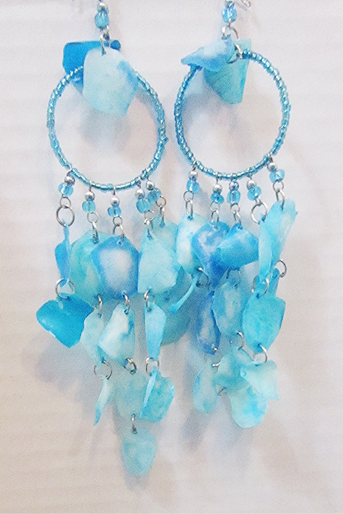 Peruvian Turquoise Fish Scale Earring
