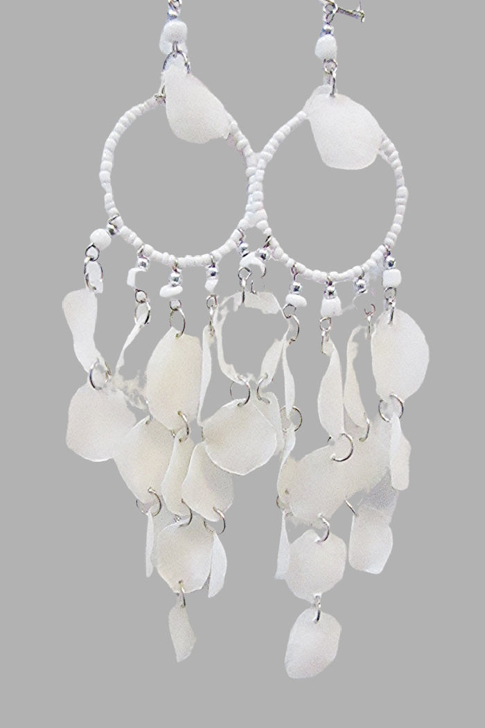 Peruvian White Fish Scale Earring