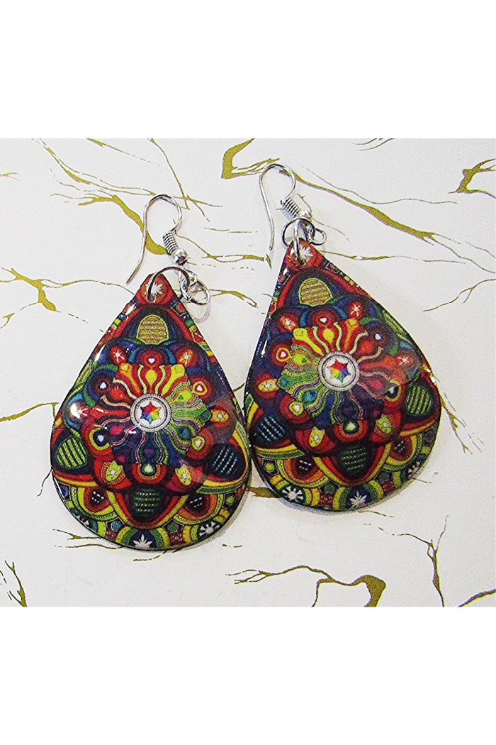 Made in Peru Hand Painted TearDrop Earring