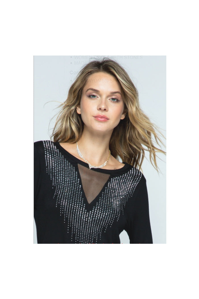 A Classy Little Black Dress with Showy Stone Detailing