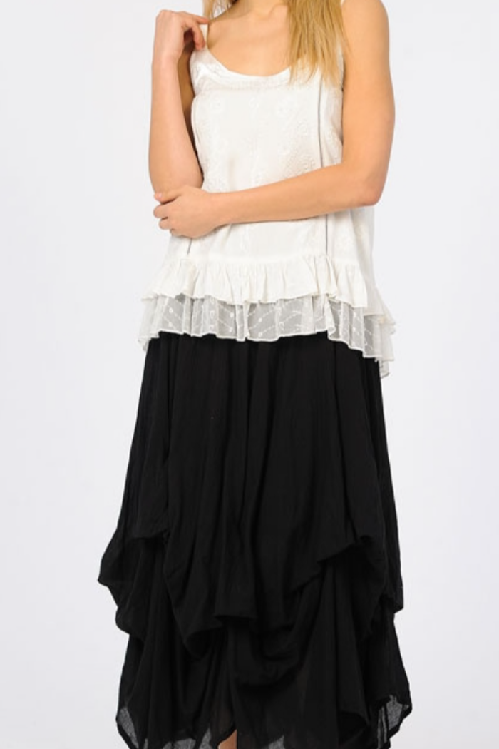 Cotton Bubble Maxi Skirt - Solid Colors