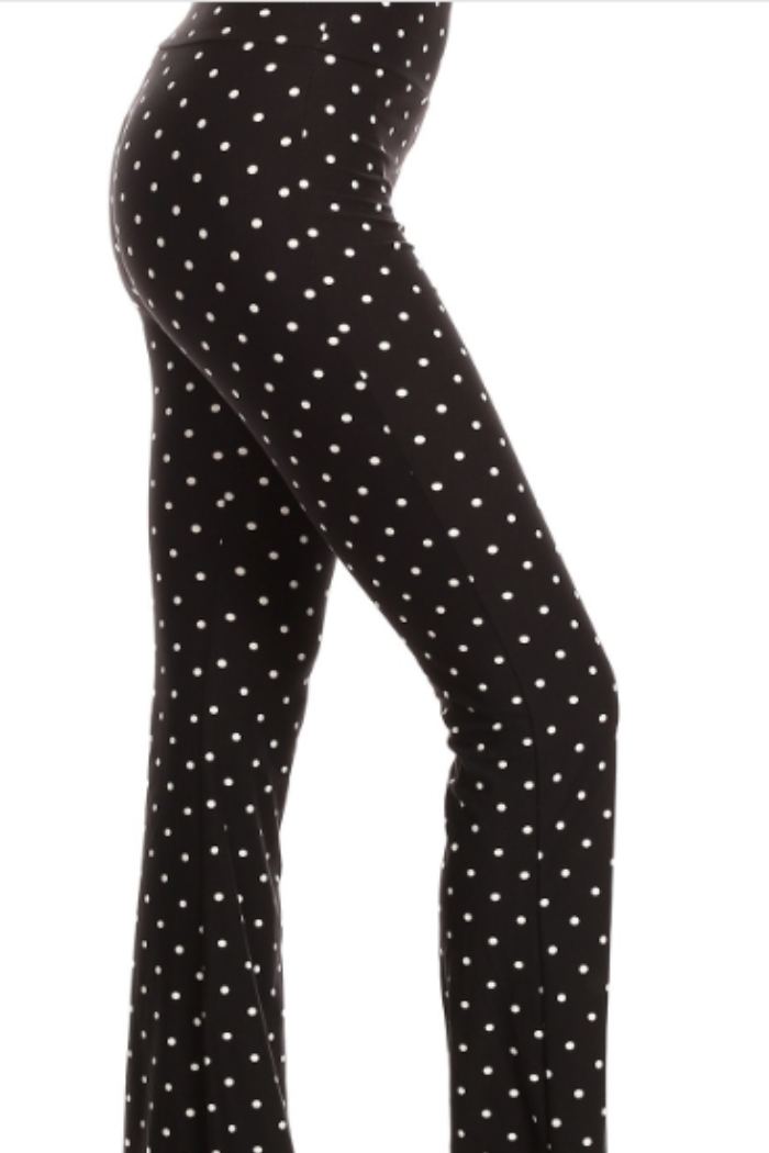 Palazzo Pant - Navy & White Polka Dot