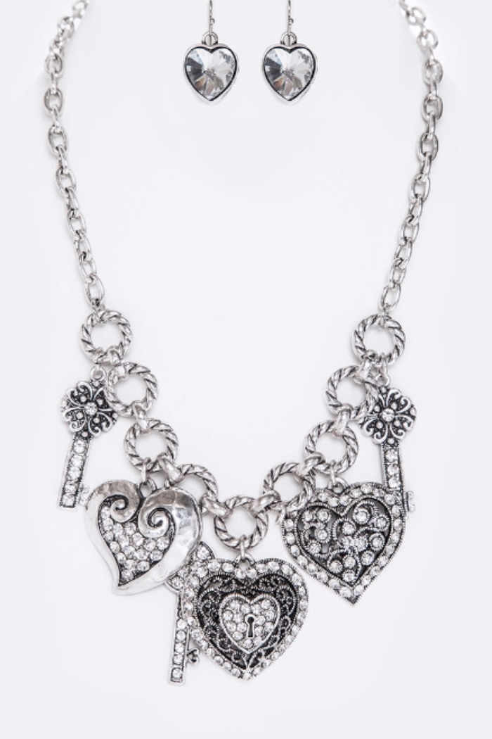 Mix Charms Metal Necklace Set