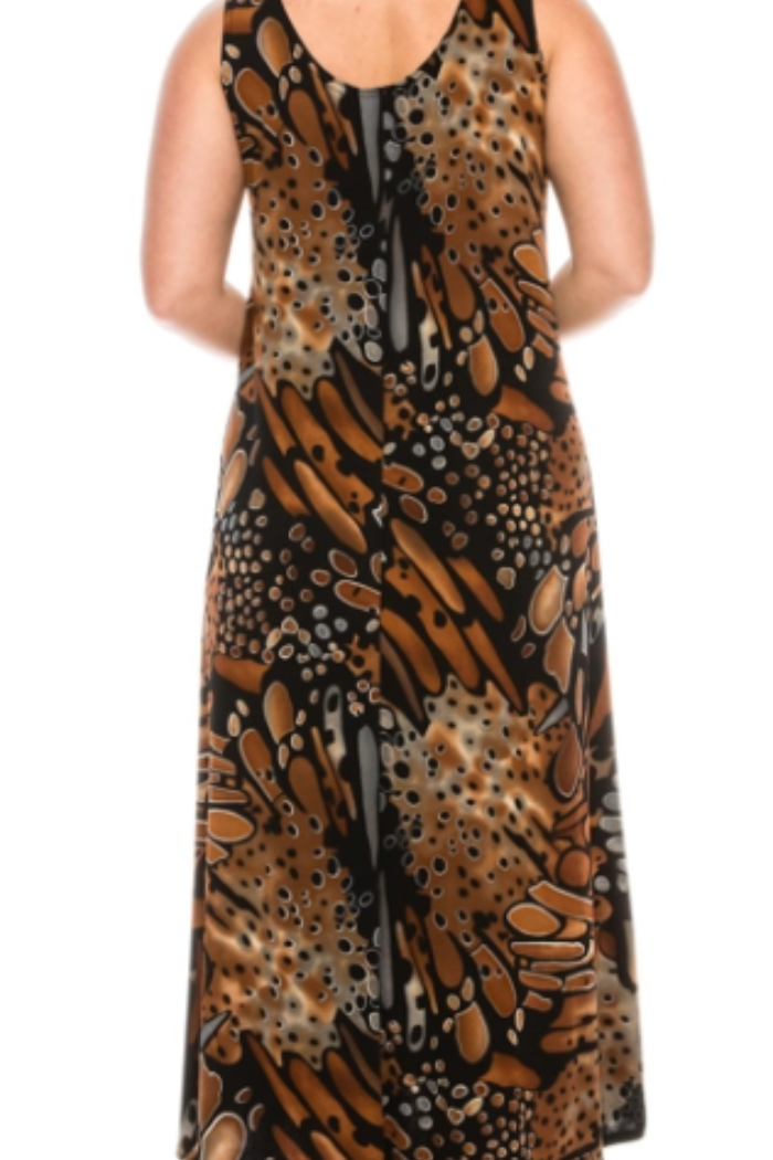 Bronzy Brown Sleeveless Maxi Tank Dress