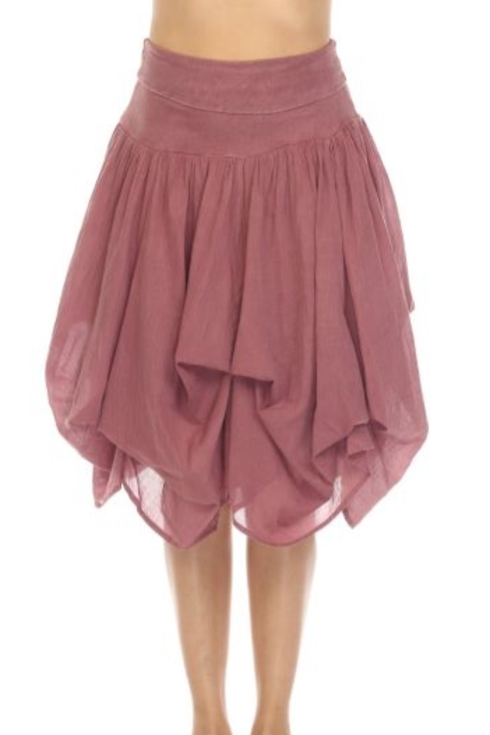 Cotton Bubble Mini Skirt in Dusty Rose