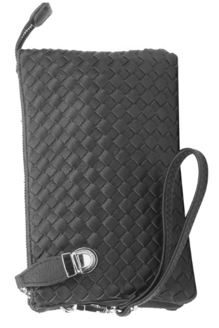 Fashion Woven Clutch Crossbody Bag in Black