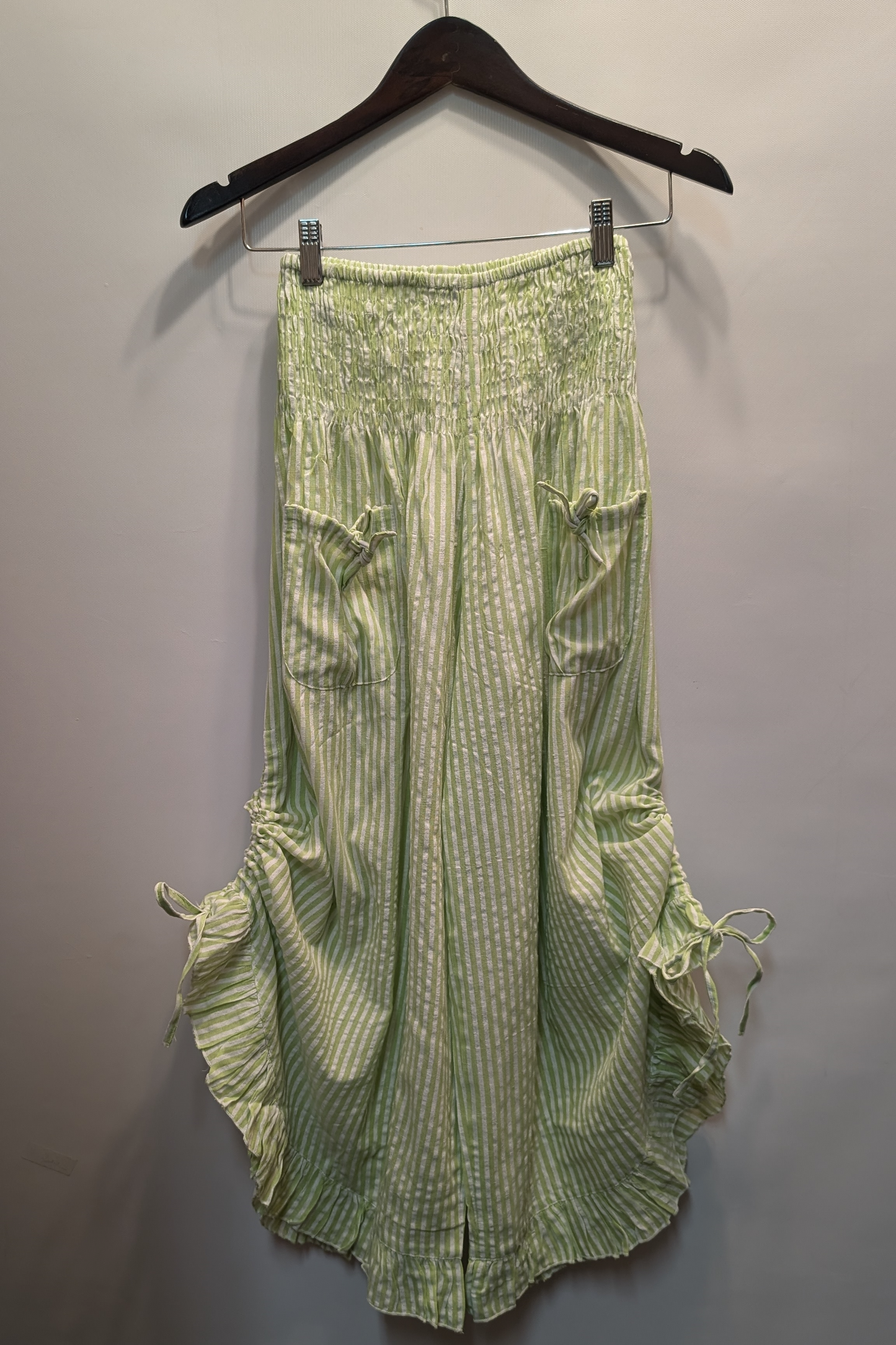 Cotton Pantaloon Pant in Lime Stripe