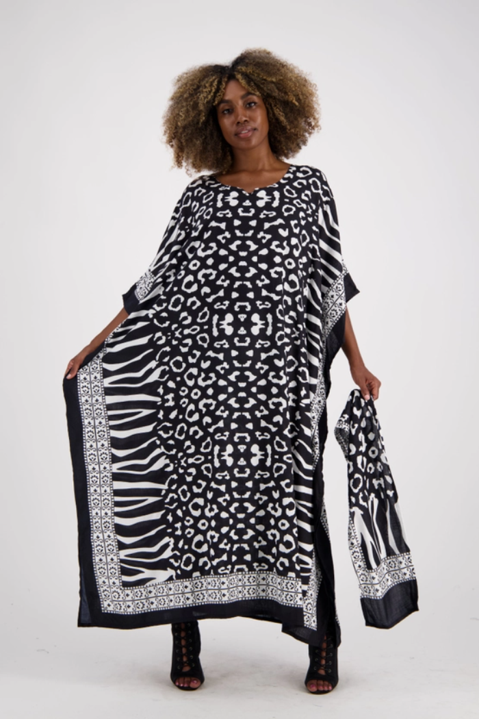 Zebra Print Kaftan On The Wild Side