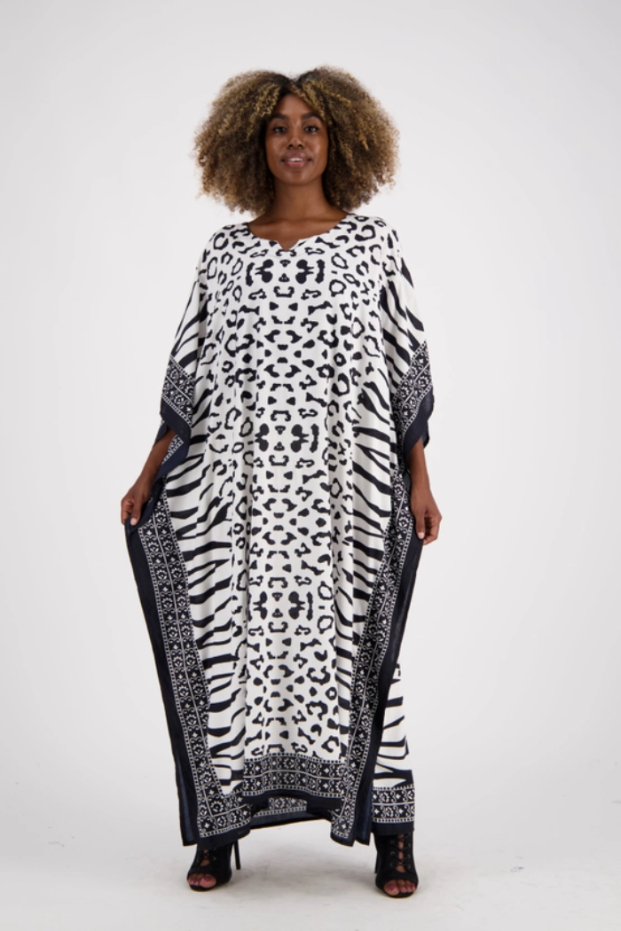 Zebra Print Kaftan On The Wild Side