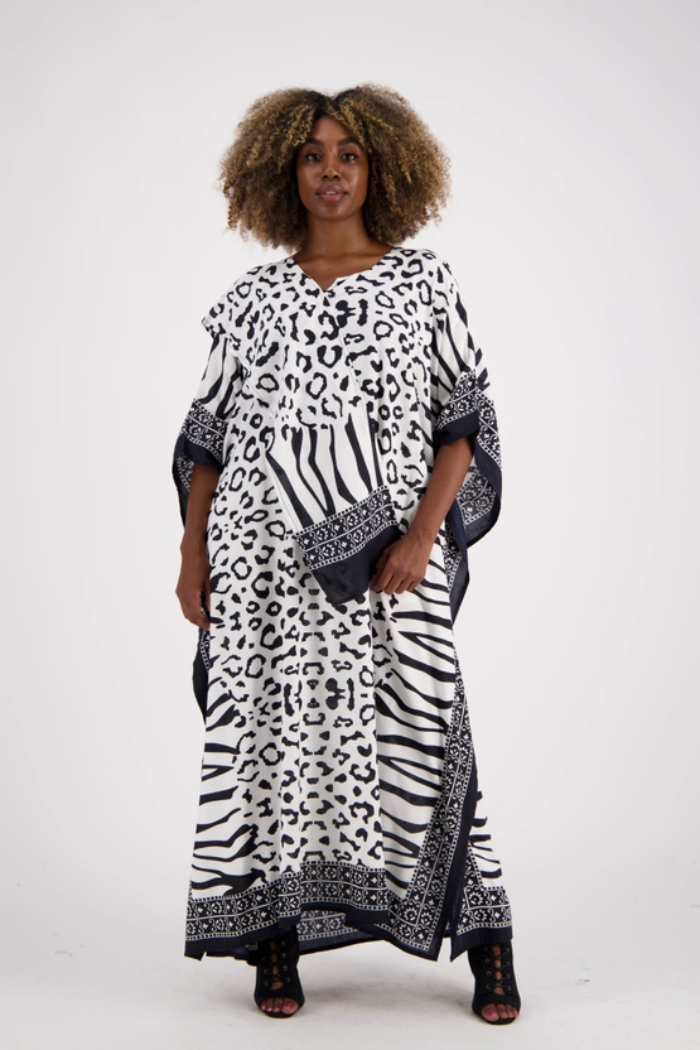 Zebra Print Kaftan On The Wild Side