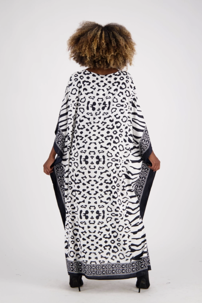 Zebra Print Kaftan On The Wild Side