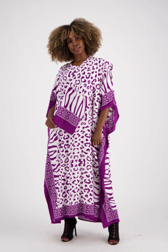Zebra Print Kaftan On The Wild Side