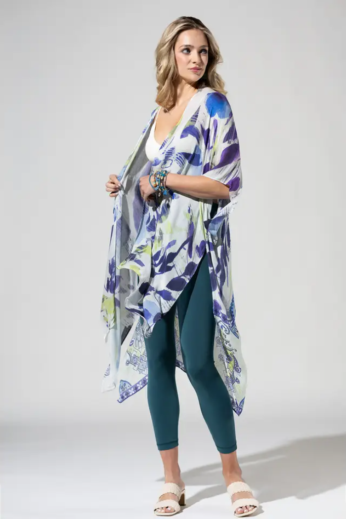 Bohemian and Glam Kimono - Brights on White