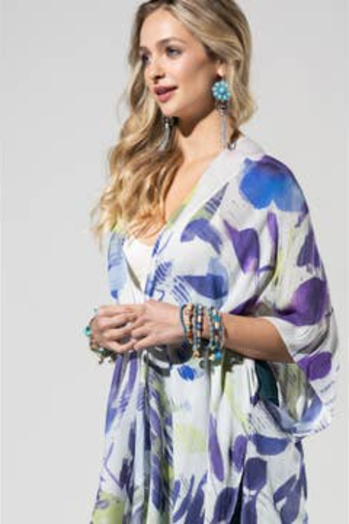 Bohemian and Glam Kimono - Brights on White