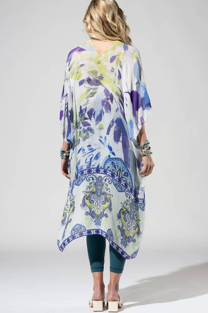 Bohemian and Glam Kimono - Brights on White
