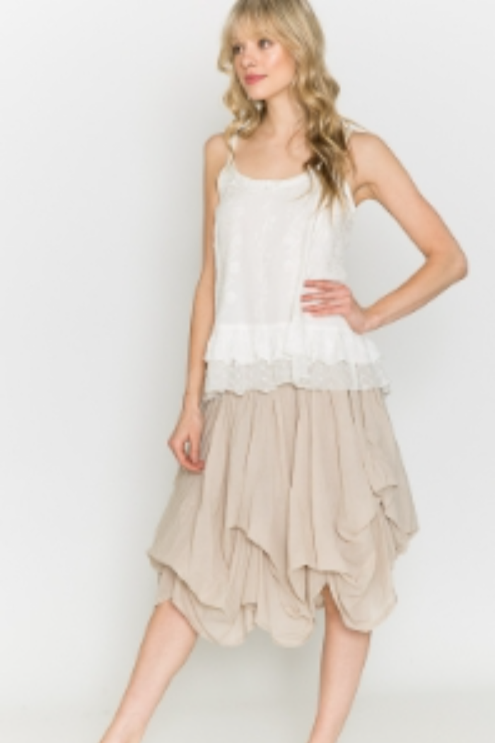 Cotton Bubble Mini Skirt in Black