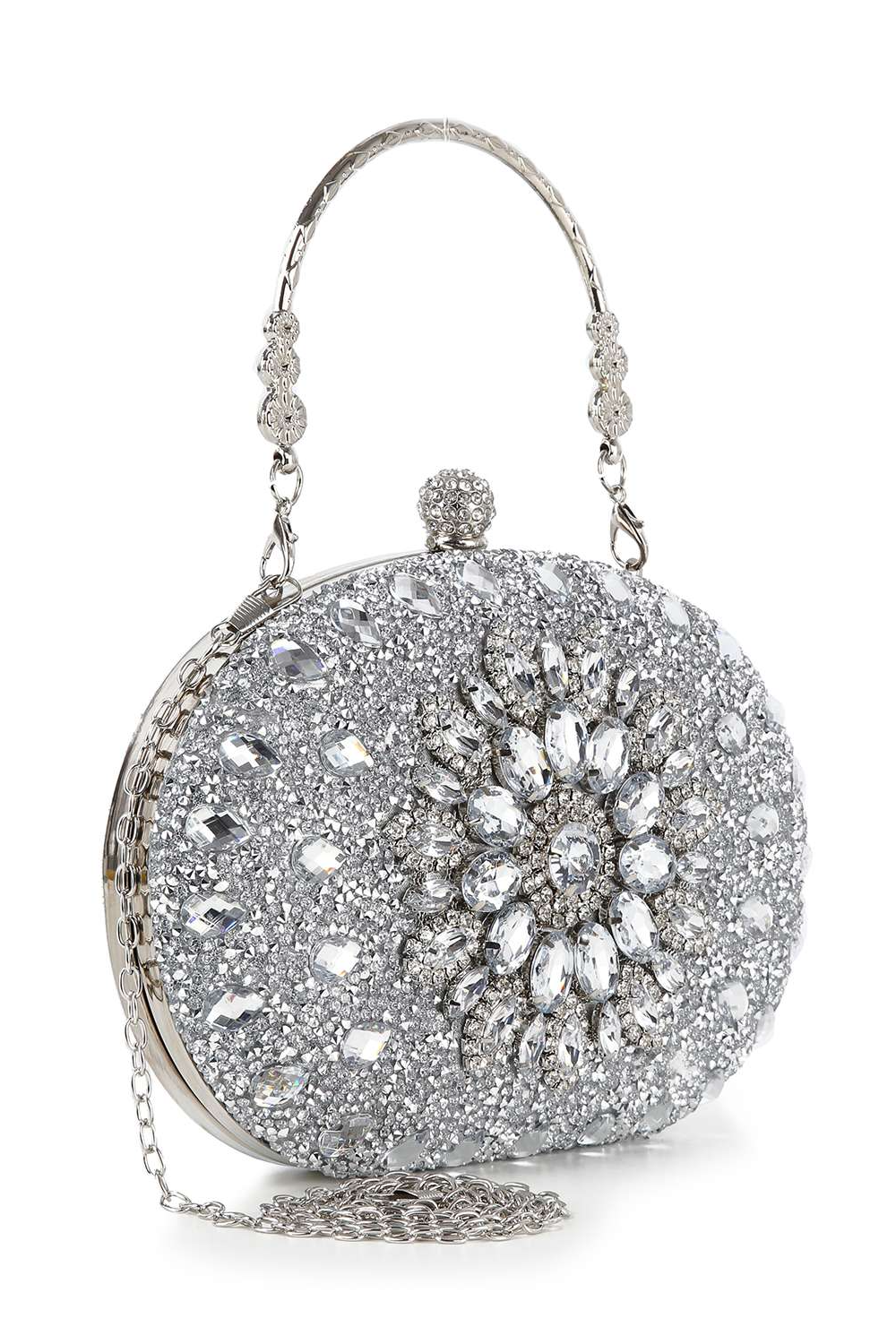 Vintage Sparkle Clear Crystal Evening Bag