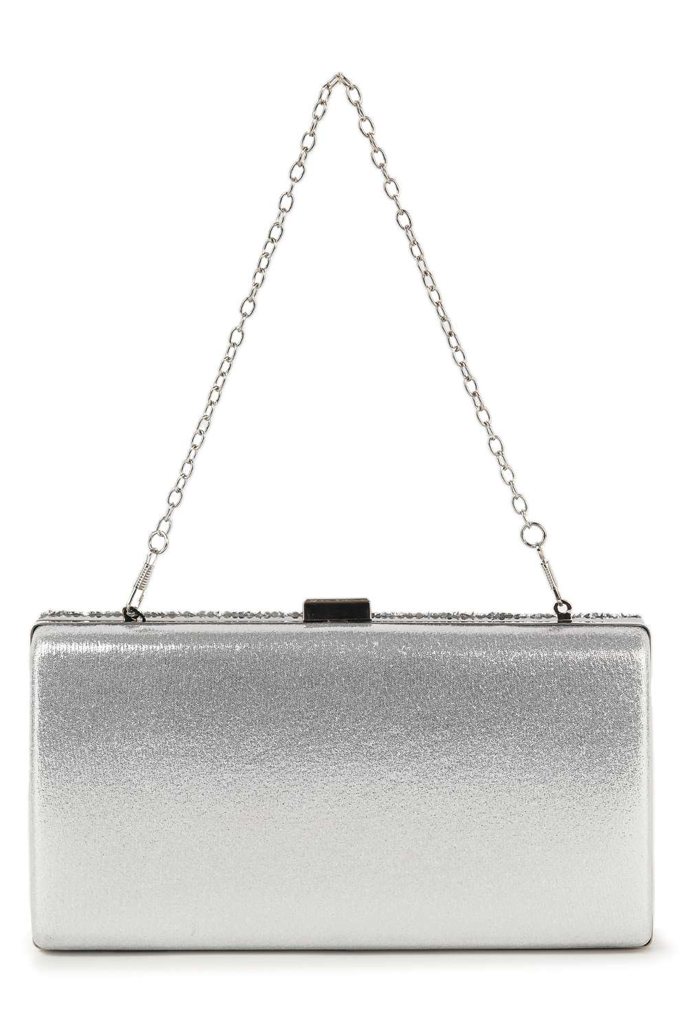 Dazzling Silver Stone Evening Bag