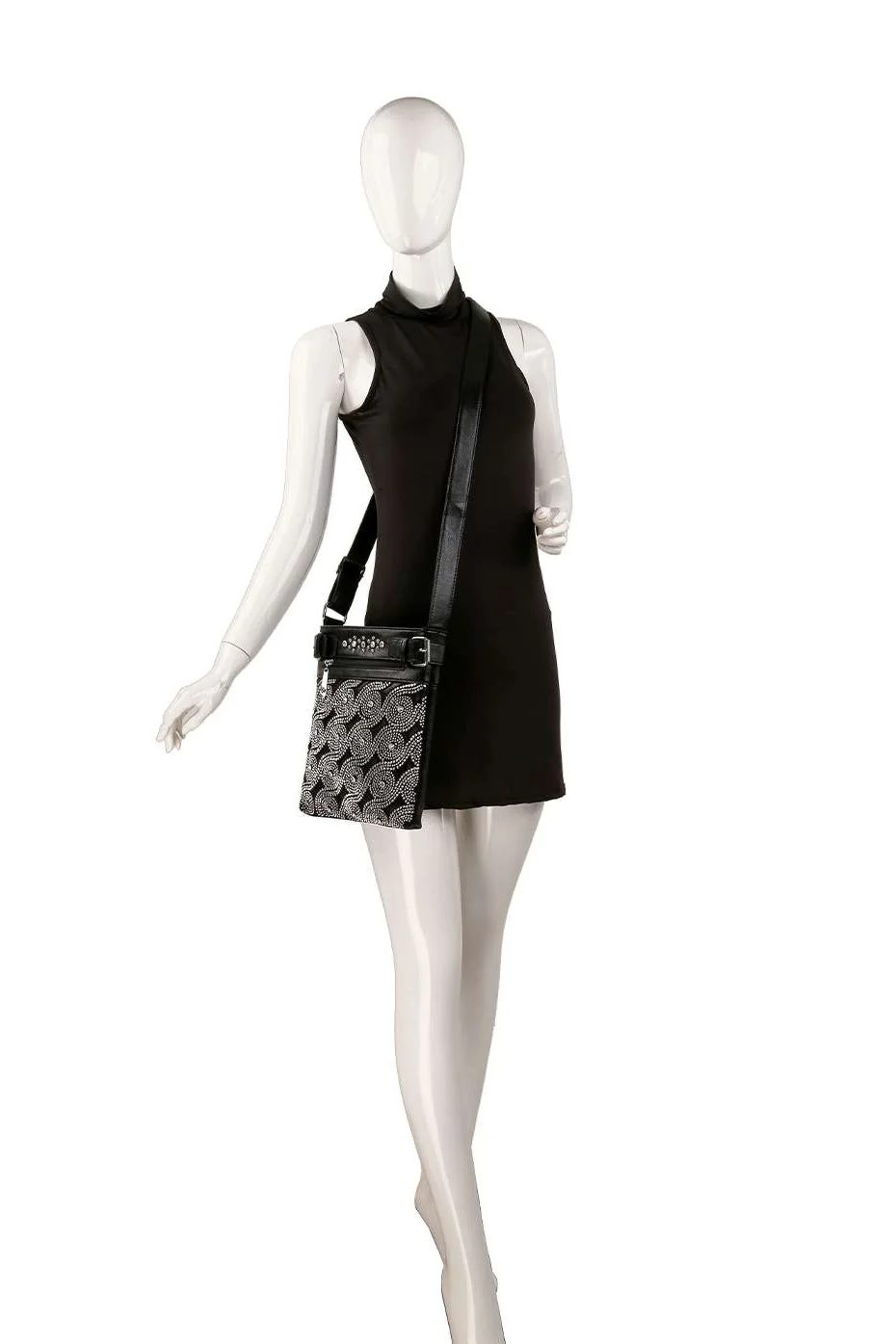 Stunning Rhinestone Patterned Crossbody Sling