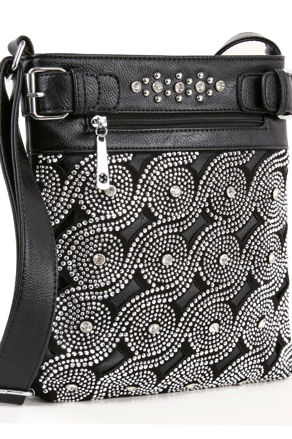 Stunning Rhinestone Patterned Crossbody Sling