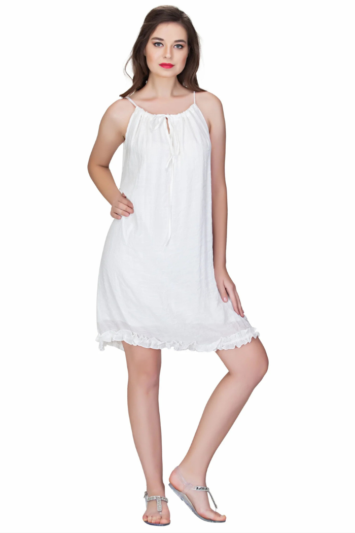 Gauzy Adjustable Top Mini Dress