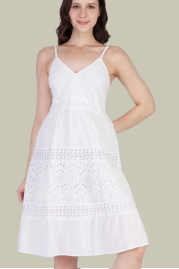 White Sleeveless Eyelet