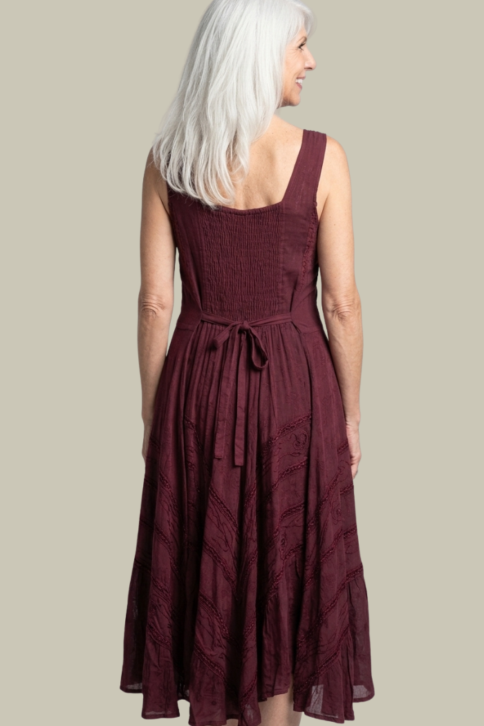 Corset Style Bodice Fit & Flare Midi Dress