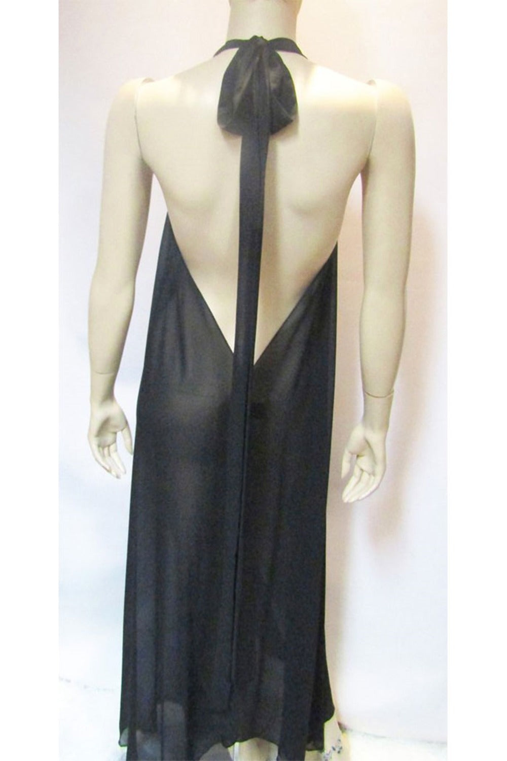 Sheer Halter Style CoverUp-Dress in Black