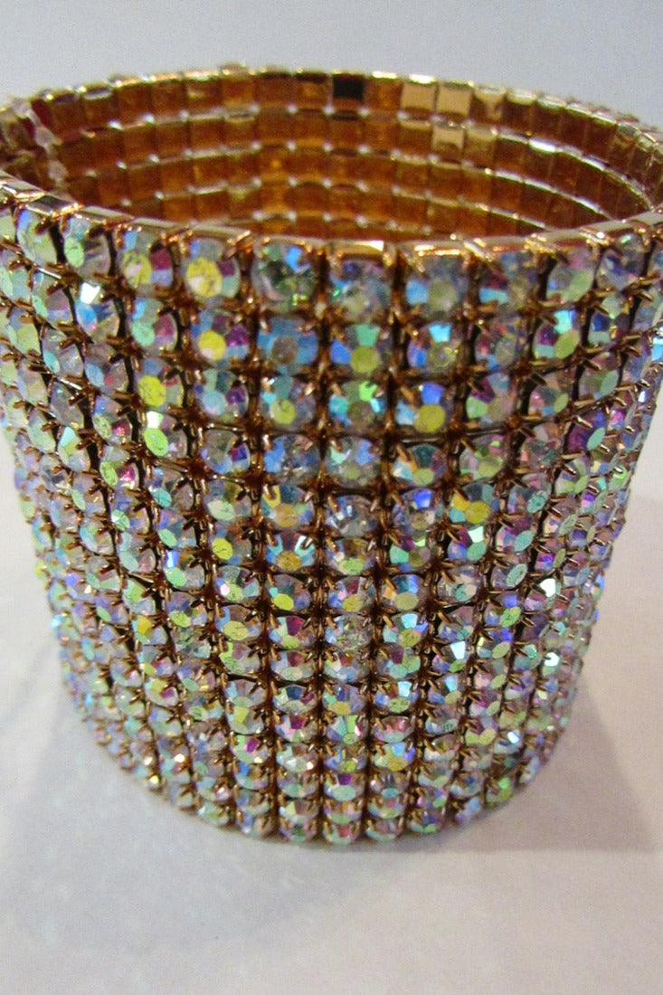 RHINESTONE BRACELET - GOLD/AB