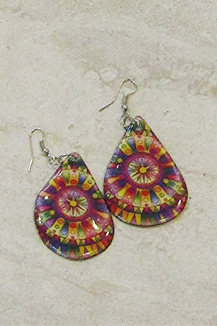 Hand Painted Tear Drop Earring