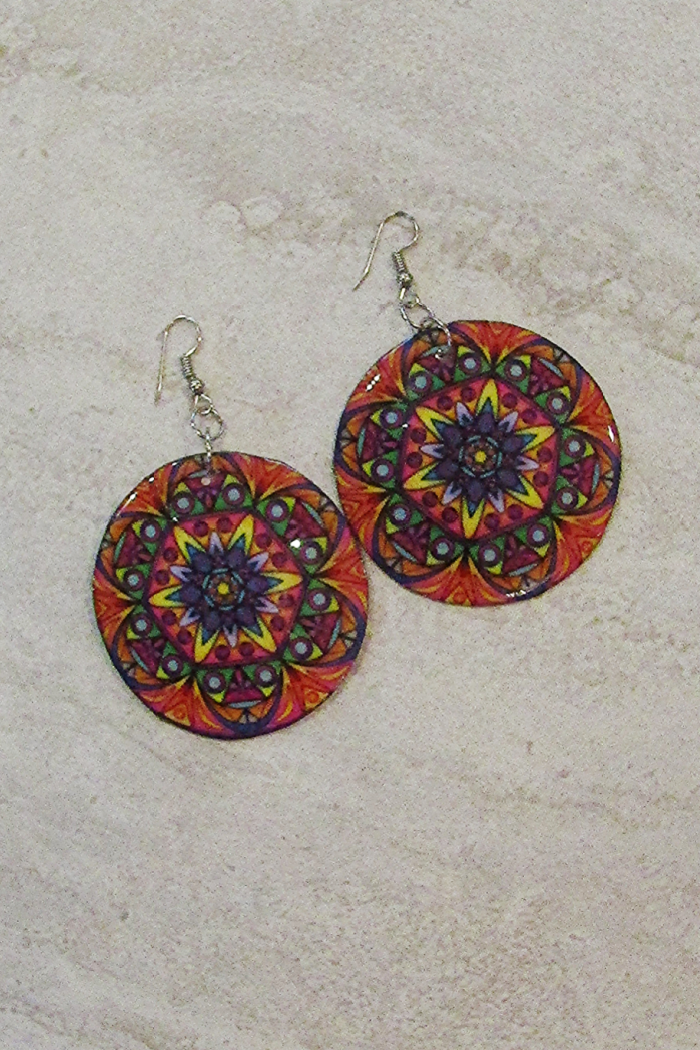 Hand Painted Round Earring