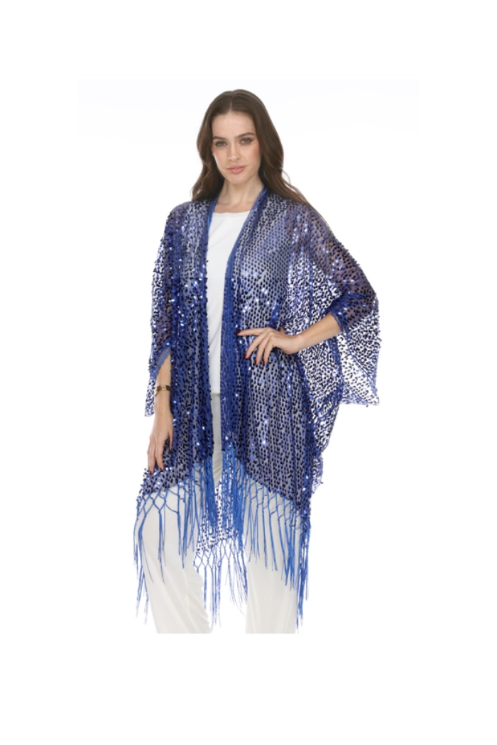 Sassy Royal Sequin Kimono Jacket