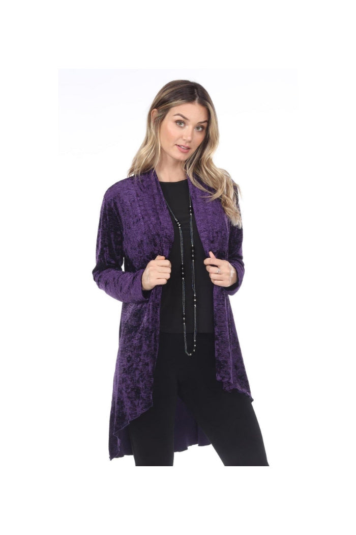 Purple Velvet Hi-Lo Jacket