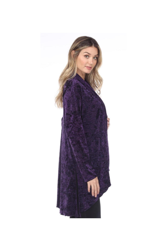 Purple Velvet Hi-Lo Jacket