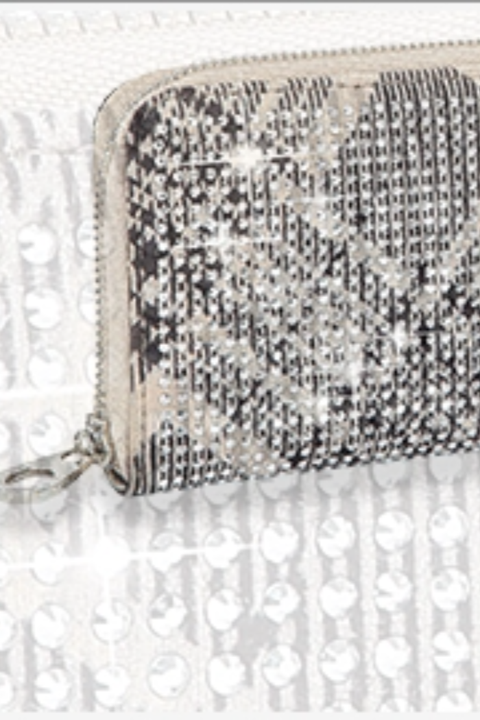 Sparkling Plaid Print Accordion Wallet