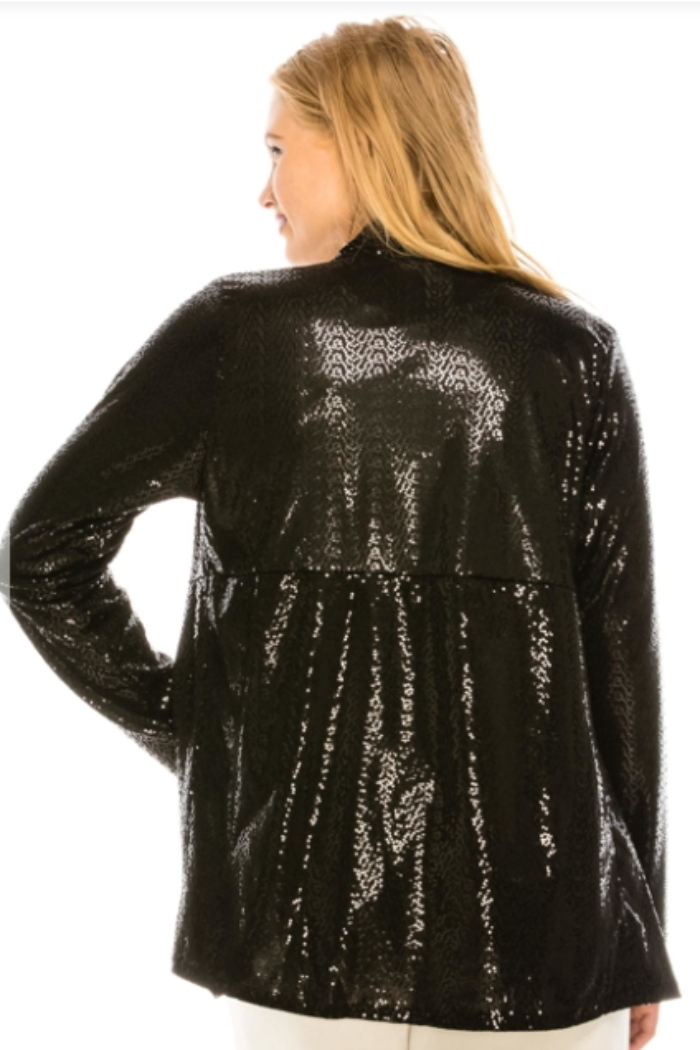 Shimmery Black Sharkbite Jacket