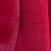 Red Fax Fur Trimmed Cape/Poncho