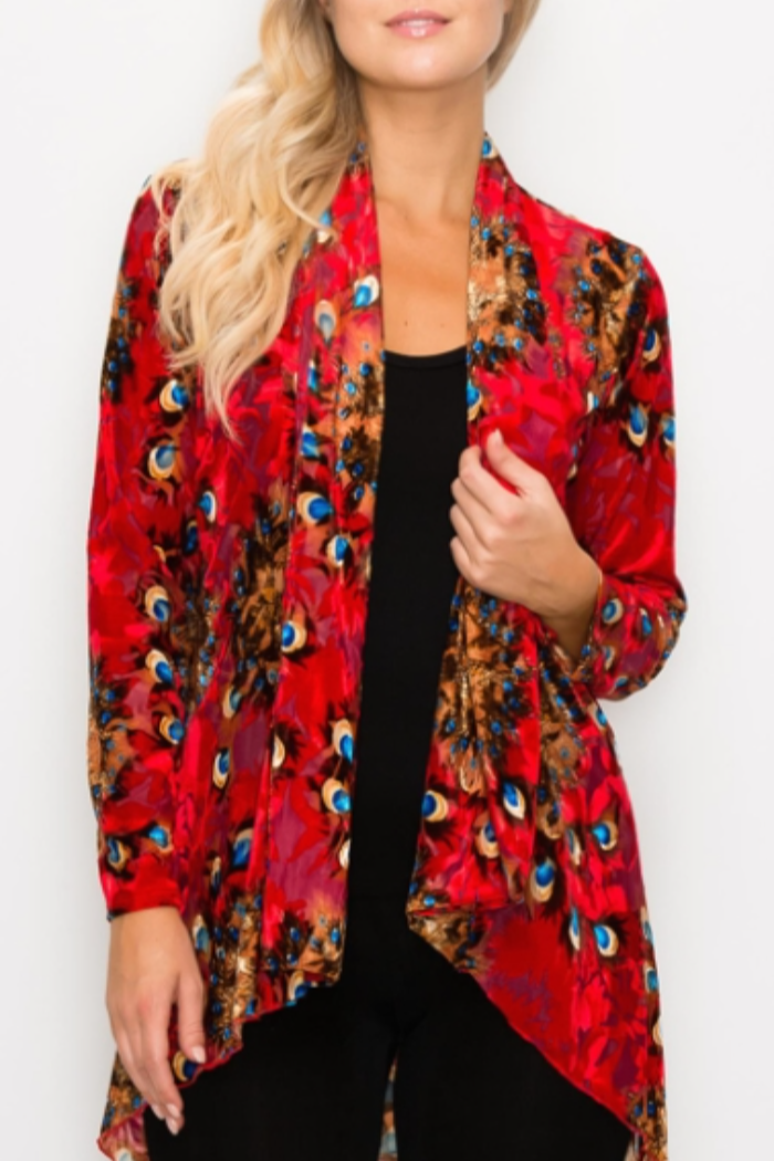 Velvet Red Burnout Jacket