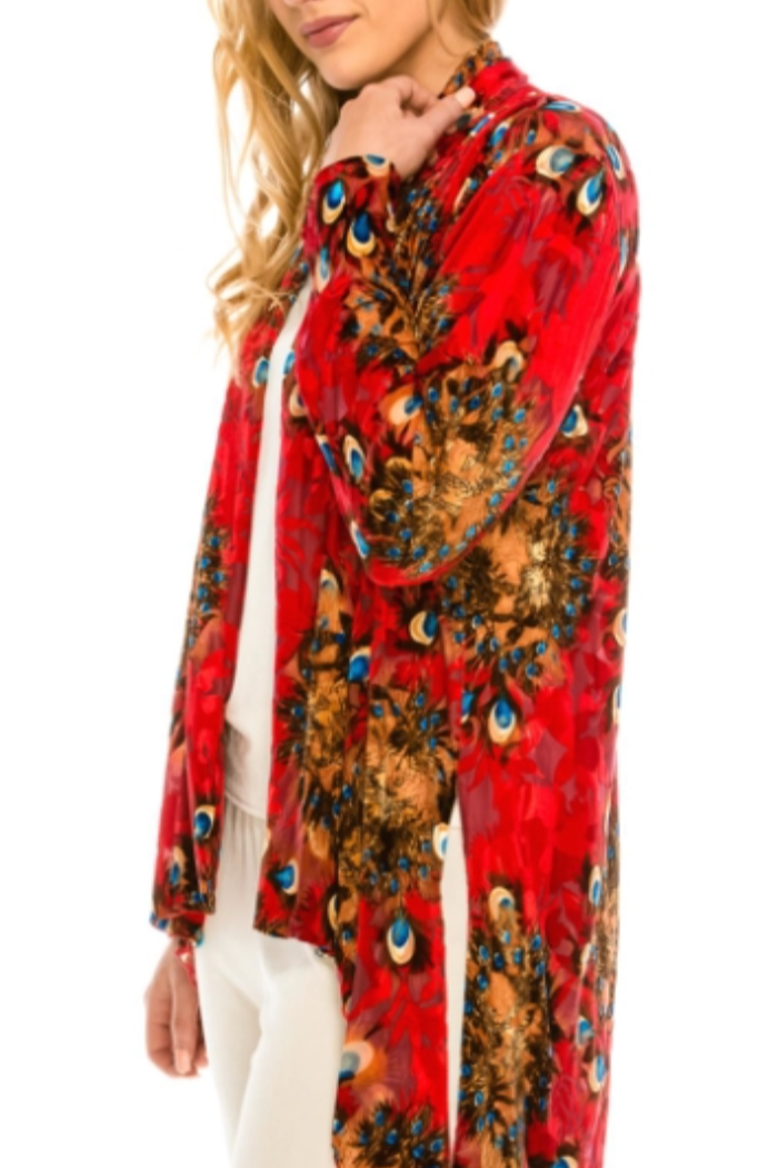 Velvet Red Burnout Jacket