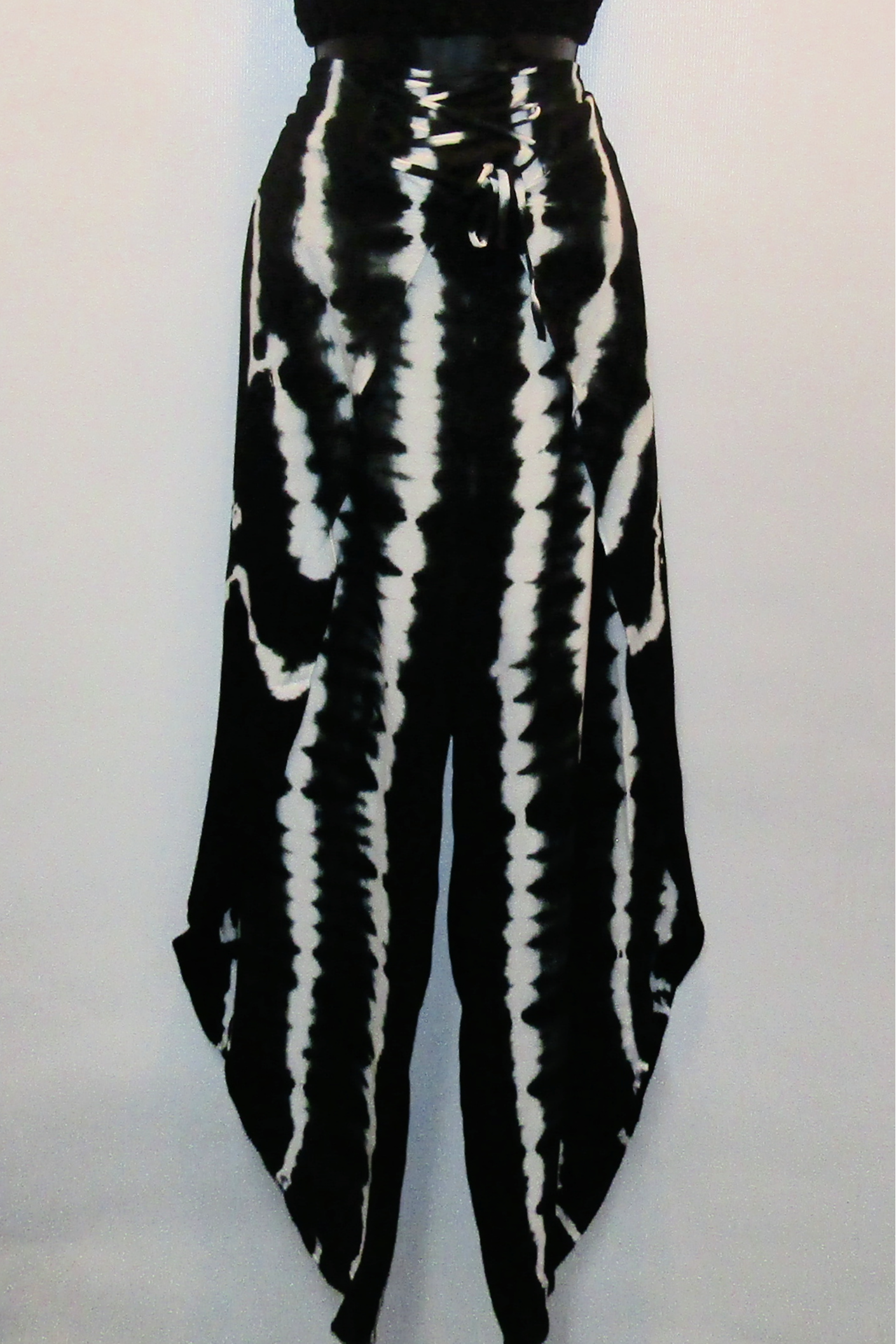 Black Tie Dye 2-Piece Wrap Pant Set