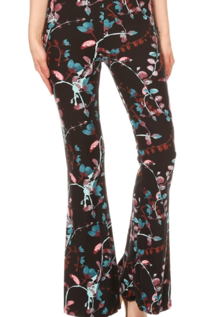 Palazzo Pant - Teal Floral Print