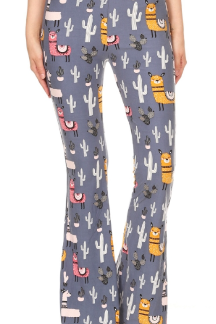 Palazzo Pant - Llama Cactus Print