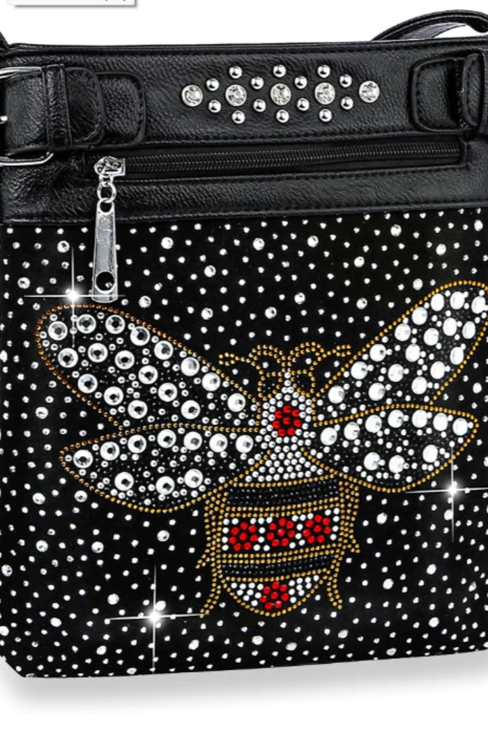 Sparkling Rhinestone Bee Crossbody