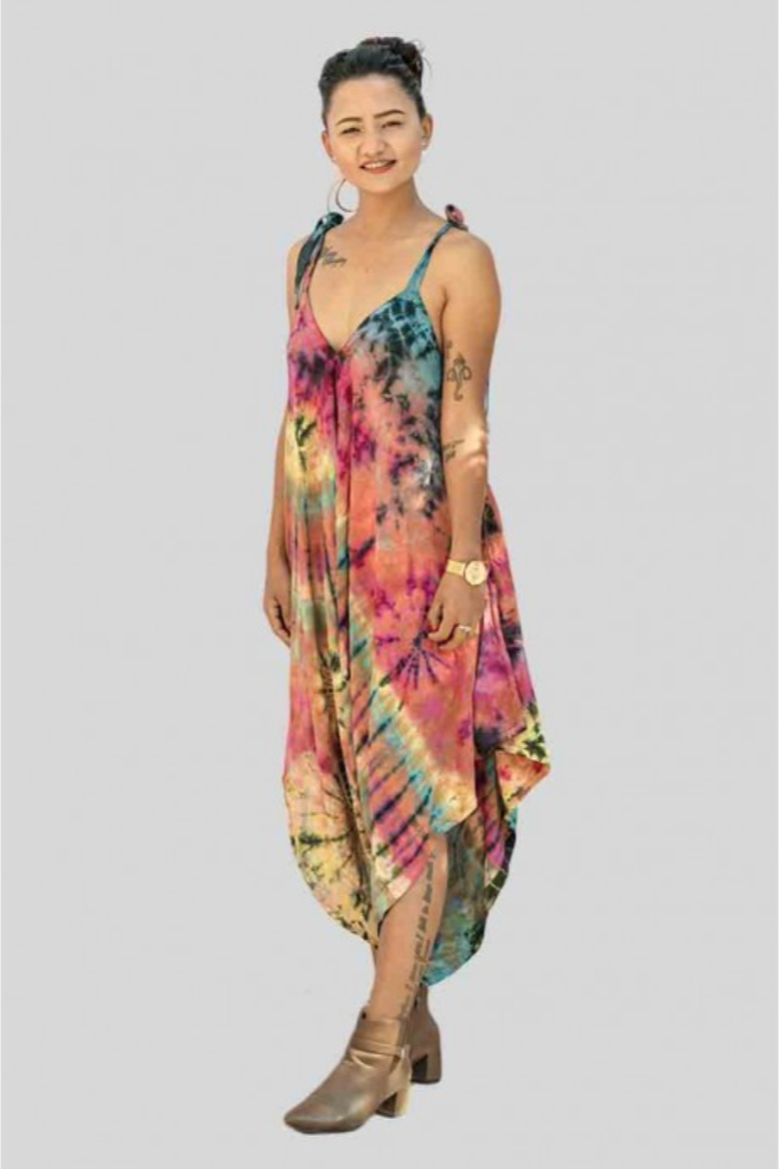 Tie Dye Harem Jumpsuit in Rust