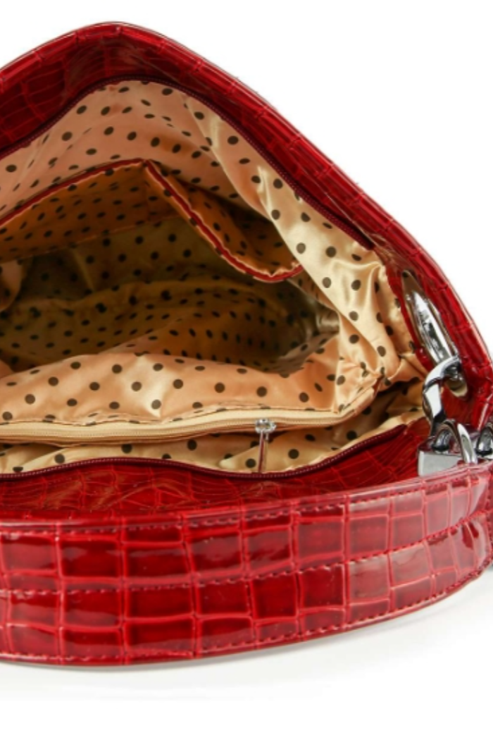 Rhinestone Covered Red Hobo Handbag