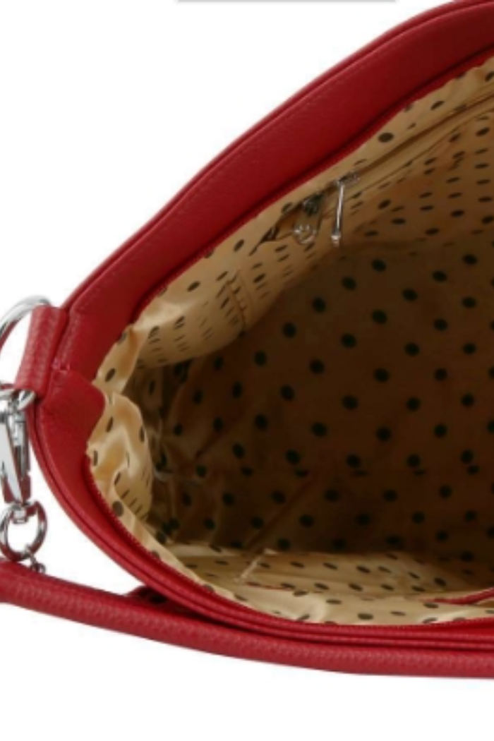 Rhinestone Floral Design Hobo in Red