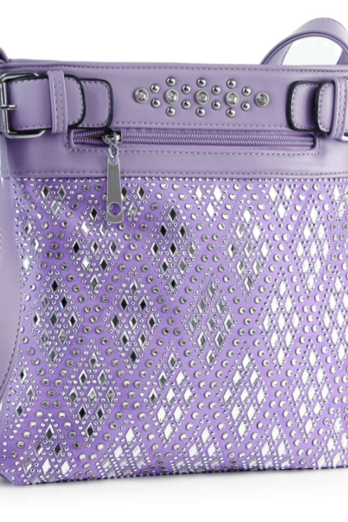 Diamond Bling in Crossbody Sling in Lavendar