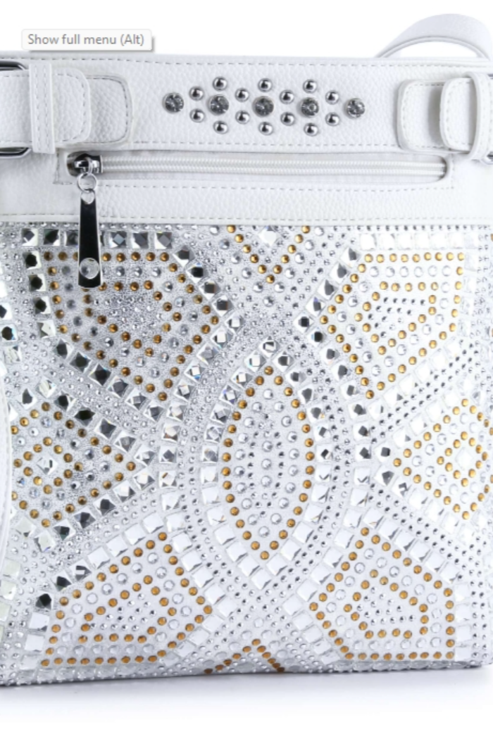 Rhinestone Bling Crossbody in White